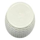 Vaso Rattan Redondo 1,8L Branco – Decoração Sofisticada para Casa e Jardim