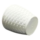 Vaso Rattan Redondo 1,8L Branco – Decoração Sofisticada para Casa e Jardim