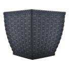 Vaso Cachepo Rattan Quadrado 5,4L Preto– Decoração Sofisticada para Casa e Jardim