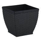 Vaso Cachepo Rattan m2 Quadrado 850ml Preto– Decoração Sofisticada para Casa e Jardim