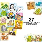 Jogo da Memória Bichos e Filhotes Infantil Educativo 54 Cartas Pais & Filhos