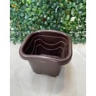 Vaso Quadrado Médio Preto 5,6 L 25×22,5 cm Injeplastec