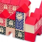 Blocos de Montar Mega Construções 45 Peças Pais & Filhos em Madeira Educativo Infantil