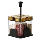 Porta Condimentos de Vidro com 4 peças – moderno, prático e elegante. Mantém temperos organizados, frescos e sempre à mão. Ideal para sal, pimenta