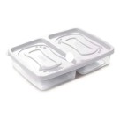  Pote Retangular com 2 Divisórias Linha Clic Branco