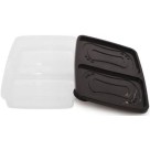 Pote 2 Divisórias Linha Clic Retangular Preto 1,1L Plasutil