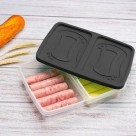 Pote 2 Divisórias Linha Clic Retangular Preto 1,1L Plasutil