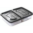 Pote 2 Divisórias Linha Clic Retangular Preto 1,1L Plasutil