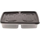 Pote 2 Divisórias Linha Clic Retangular Preto 1,1L Plasutil
