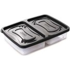 Pote 2 Divisórias Linha Clic Retangular Preto 1,1L Plasutil