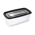 Pote 3L Clic Retangular Preto – Armazenamento Prático e Seguro para Alimentos