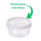 Pote Plástico Redondo Plasútil 900ml Tampa Clic Vedação