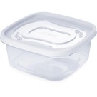 Pote Quadrado Plasútil 1,1L com Tampa Clic Branco