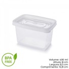 Pote Plasútil Linha Clic Retangular 430 ml