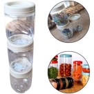 Pote Organizador Gire e Trave Plasútil 380ml com Tampa Hermética Empilhável para Temperos e Alimentos