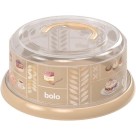 Boleira com Alça e Tampa Rosca Decorada Plasutil Redonda BPA Free para Bolos e Tortas 28,5cm
