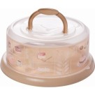 Boleira com Alça e Tampa Rosca Decorada Plasutil Redonda BPA Free para Bolos e Tortas 28,5cm