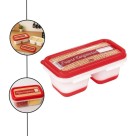 Porta Polpa de Frutas Duplo Plasútil Vermelho e Branco – Praticidade para Congelar e Soltar Polpas com Fundo Emborrachado