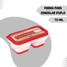 Porta Polpa de Frutas Duplo Plasútil Vermelho e Branco – Praticidade para Congelar e Soltar Polpas com Fundo Emborrachado