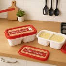 Porta Polpa de Frutas Duplo Plasútil Vermelho e Branco – Praticidade para Congelar e Soltar Polpas com Fundo Emborrachado