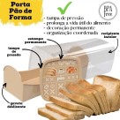 Porta Pão de Forma Plasútil Decora com Tampa Click 32,6cm Livre de BPA