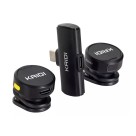 Microfone de Lapela Sem Fio Duplo Kaidi KMF4-A Lightning para iPhone e iPad com Cancelamento de Ruído e Alta Qualidade de Áudio