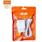 Carregador Turbo Gold Tipo C CA41-3 3.1A 15W Bivolt Rápido e Seguro – Fonte Turbo Compacta com Cabo USB-C