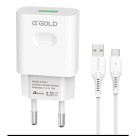 Carregador Turbo Gold Tipo C CA41-3 3.1A 15W Bivolt Rápido e Seguro – Fonte Turbo Compacta com Cabo USB-C