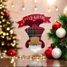 Enfeite Natalino de Porta com Boneco – Mensagem Feliz Natal em Destaque