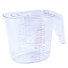 JARRA MEDIDAS KIT C/3PCS PLAST. 1L/500ML/250ML