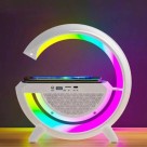 Luminária LED G Speaker com Relógio Digital, Caixa de Som Bluetooth, Carregamento por Indução e Luz RGB