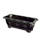 Floreira Média Preta 37,5x17,5cm – Vaso Retangular para Flores e Temperos