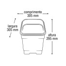 Vaso Quadrado Grande Preto 30,5x30,5x29,5cm – Resistente e Moderno