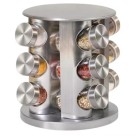 Porta Condimentos 80ml com Base Giratória Inox e Potes de Vidro – Moderno