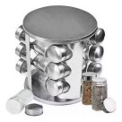 Porta Condimentos 80ml com Base Giratória Inox e Potes de Vidro – Moderno