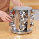 Porta Condimentos 80ml com Base Giratória Inox e Potes de Vidro – Moderno