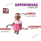 Boneca Coleção Sapekinhas Negra 32cm com Roupinhas Removíveis e Acabamento Realista