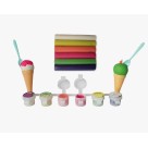 Kit Massa Sorvetes Infantil com 5 Acessórios e 6 Massinhas Brinquedo Educativo e Criativo