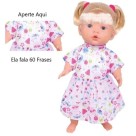 Boneca Marcelle Frases Loira 39cm Boneca que Fala Brinquedo Infantil Educativo com Cabelos e Roupinha