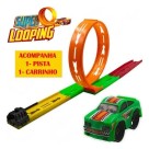 Pista de Carrinho Super Looping Simples Pica-Pau Infantil com Looping Divertido 29,5x52,5x11cm
