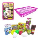 Brinquedo Educativo Mini Mercado Infantil Pica Pau para Crianças +3 Anos com Cestinha Frutas e Comidinhas