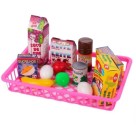Brinquedo Educativo Mini Mercado Infantil Pica Pau para Crianças +3 Anos com Cestinha Frutas e Comidinhas