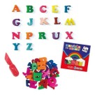 Cartela Massinha Letras Pica-Pau Infantil Brinquedo Educativo com Moldes do Alfabeto e Massinhas Coloridas