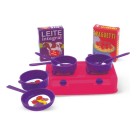 Cartela Little Cooker Jessie Brinquedo de Cozinha Infantil com Panelinhas, Talheres e Acessórios Educativos