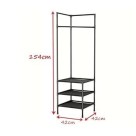 Closet Guarda-Roupa Ferro e TNT 154x42x42cm Portátil Desmontável Organizador de Roupas