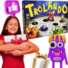 Jogo Trolando Pais & Filhos – Tabuleiro Giratório com Armadilhas, Dado e Peões, Brinquedo Educativo Infantil a Partir de 6 Anos