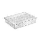 Organizador Multiuso com Tampa Transparente Plástico Resistente para Cozinha Banheiro e Escritório