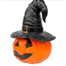 Abóbora Bruxa Laranja Decoração de Halloween Enfeite Temático Festa Assustadora
