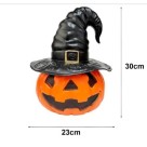 Abóbora Bruxa Laranja Decoração de Halloween Enfeite Temático Festa Assustadora