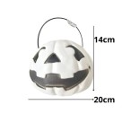 Caldeirão Abóbora G Branca Decoração de Halloween Enfeite Grande Porta-Doces para Festas